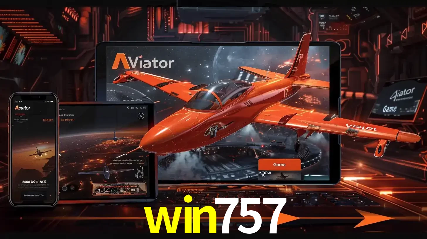 Apresentação tecnológica do jogo Aviator com um avião saindo da tela de um tablet, demonstrando a experiência imersiva em múltiplos dispositivos no win757.