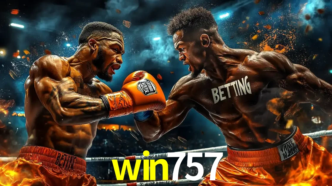Dois boxeadores em uma luta intensa e explosiva, representando a adrenalina e as oportunidades de apostas em esportes de combate disponíveis na plataforma win757.